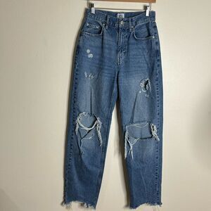 BDG urban outfitters high rise baggy distressed denim jeans size 26